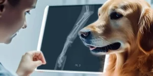 Imagem decorativa de radiologia digital em cão